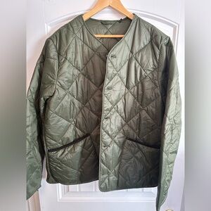 Barbour Men's Green Diamond Quilted Military Liner Style Jacket